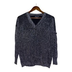 Jones New‎ York Shimmering V-Neck Long-Sleeves Dressy Top Small